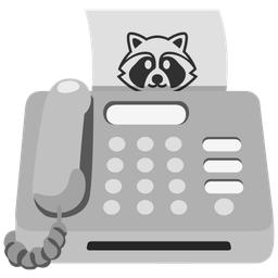 Raccoon and Fax machine