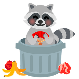 Raccoon and Folding hand fan