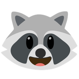 Raccoon and Grinning face with big eyes