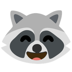 Raccoon and Grinning face with smiling eyes
