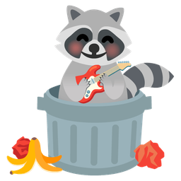 raccoon and guitar