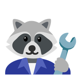 Raccoon and Hammer and wrench