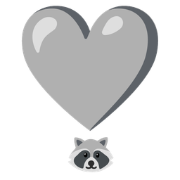 Raccoon and Heart exclamation