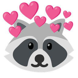 Raccoon and Heart with arrow