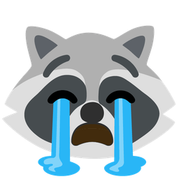 Raccoon and Loudly crying face