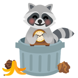 Raccoon and Mantelpiece clock