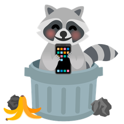 Raccoon and Mobile phone