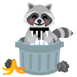 Raccoon and Musical keyboard