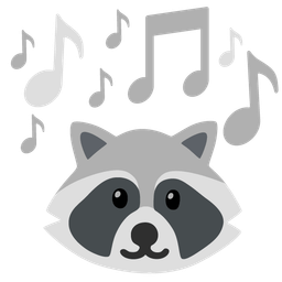 Raccoon and Musical notes