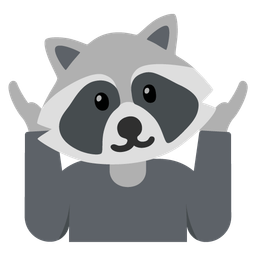 Raccoon and Person shrugging