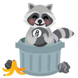 Raccoon and Pool 8 ball