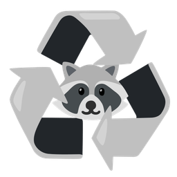 Raccoon and Recycling symbol