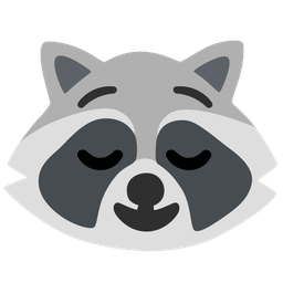 Raccoon and Relieved face