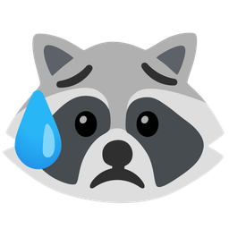 Raccoon and Sad but relieved face