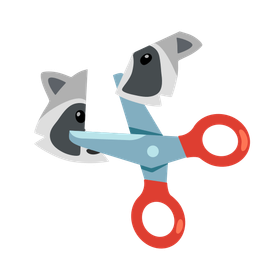 Raccoon and Scissors