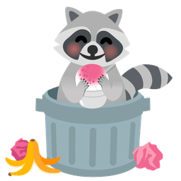 raccoon and shaved ice