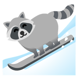 Raccoon and Skis