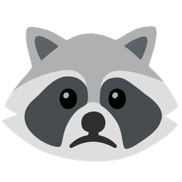 Raccoon and Slightly frowning face