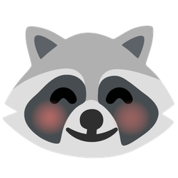 Raccoon and Smiling face with smiling eyes