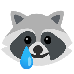 Raccoon and Smiling face with tear