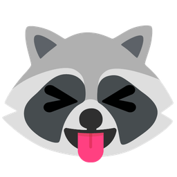 Raccoon and Squinting face with tongue