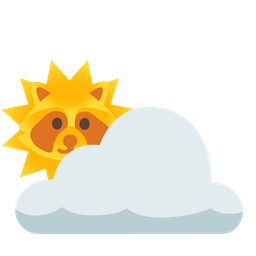 Raccoon and Sun behind cloud