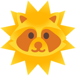 Raccoon and Sun with face