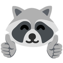 Raccoon and Thumbs up
