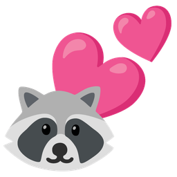 Raccoon and Two hearts