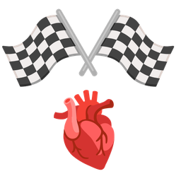 racing car and anatomical heart