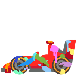 racing car and artist palette