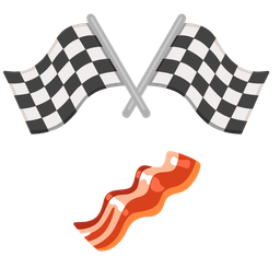 racing car and bacon