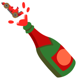 racing car and bottle with popping cork