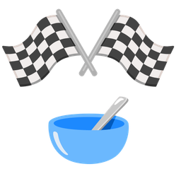racing car and bowl with spoon