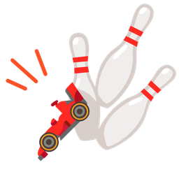 racing car and bowling