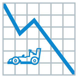 racing car and chart decreasing
