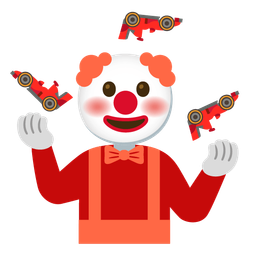 racing car and clown face