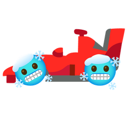 racing car and cold face