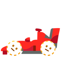 racing car and dotted line face