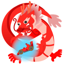 racing car and dragon