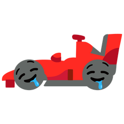 racing car and drooling face
