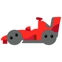 racing car and face without mouth