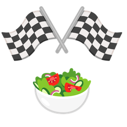racing car and green salad