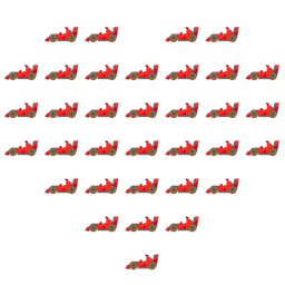 racing car and heart suit