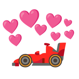 racing car and heart with arrow