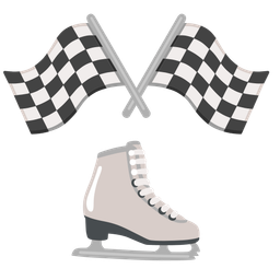 racing car and ice skate