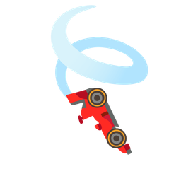 racing car and leaf fluttering in wind