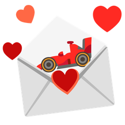 racing car and love letter
