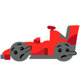 racing car and lying face