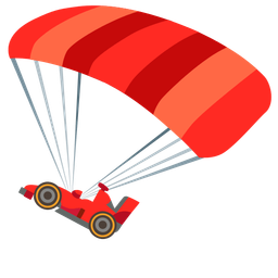racing car and parachute